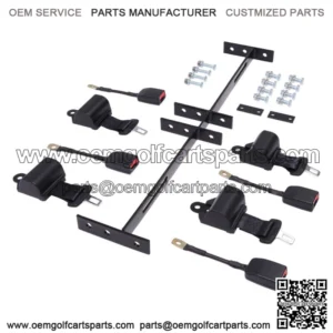 4PCS Golf Cart Seat Belt & Bracket Kit for EZGO Yamaha Club Car Retractable