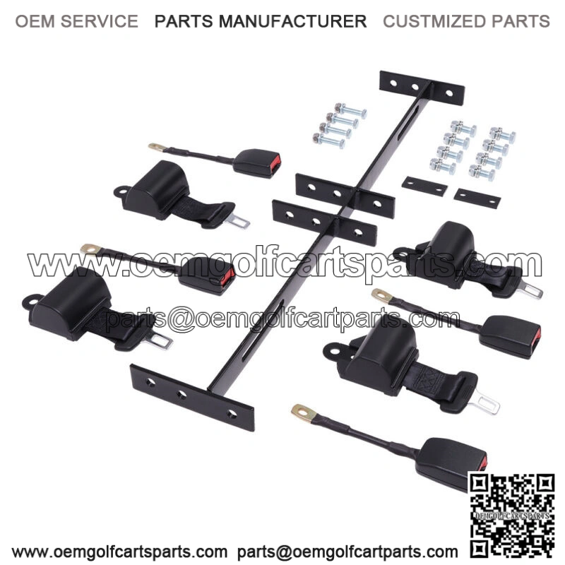 4PCS Golf Cart Seat Belt & Bracket Kit for EZGO Yamaha Club Car Retractable