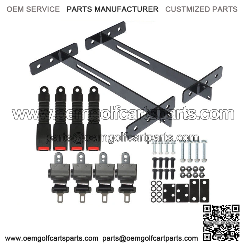 For EZGO Yamaha Club Car 4 Golf Cart Seat Belts And Bracket Kit