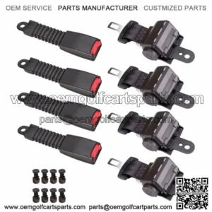 New 4 Sets Golf Cart Seat Belts Lap Set Fit For EZGO/Yamaha/Club Car