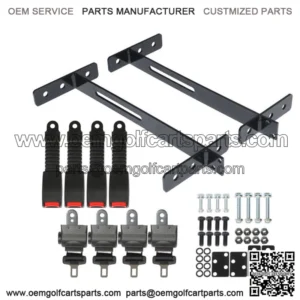 New Golf Cart Seat Belts (4) & Bracket Kit For EZGO Yamaha NEW
