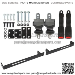 2 Golf Cart Seat Belts & Bracket Kit for Ezgo Yamaha Club Car NEW