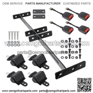 Golf Cart Seat Belts & Bracket Kit for EZGO Yamaha Club Car 4 Pcs