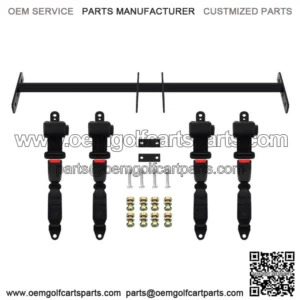 4 Golf Cart Seatbelt w/ Mounting Bracket Set EZGO Club Car Seat Belt