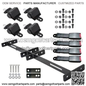 4 Seat Belts and Bracket Kit fit for EZGO Yamaha Club Car Golf Cart