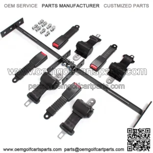 Club Car 4 Seat Belts Universal Golf Cart Mounting Bracket Kit Set