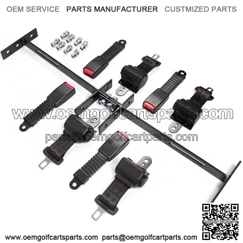 Club Car 4 Seat Belts Universal Golf Cart Mounting Bracket Kit Set
