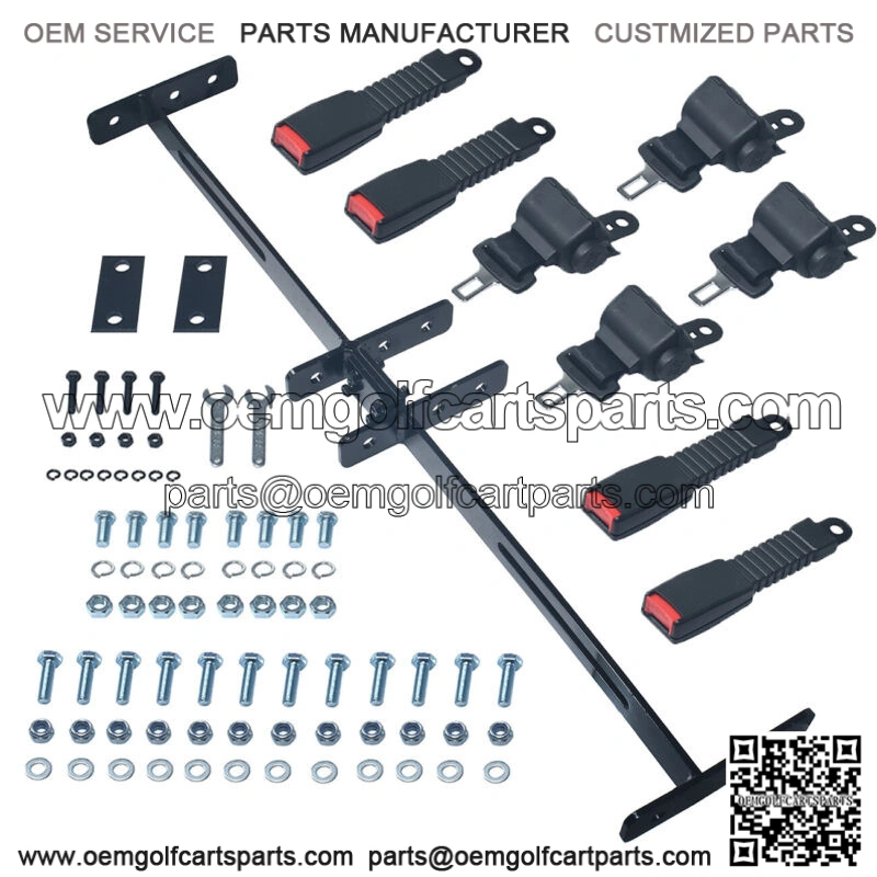 4 Seat Golf Cart Belts and Bracket/ Bar Kit for EZGO Yamaha Club Car
