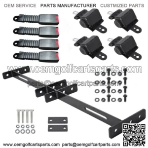 New Golf Cart Seat Belts (4) & Bracket Kit for EZGO Yamaha
