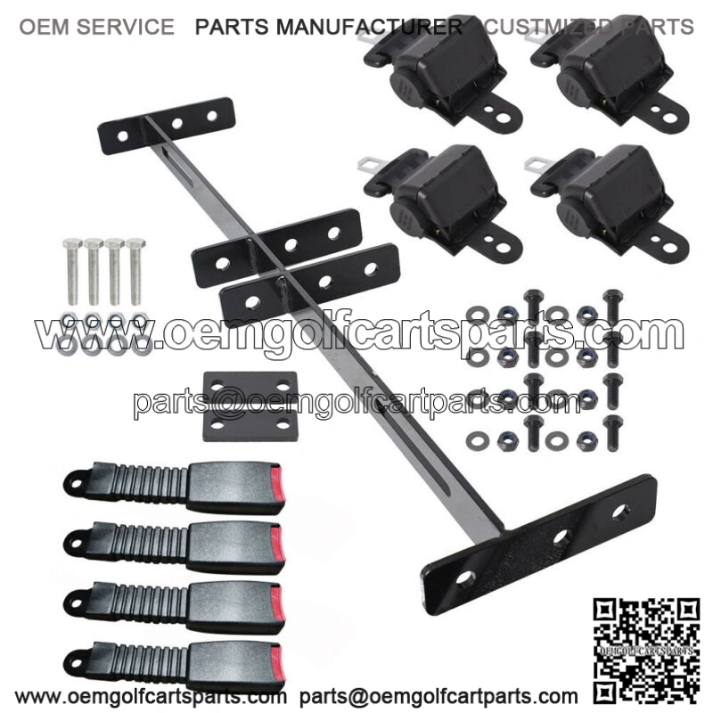Golf Cart Seat Belts and Bracket Kit 4 For EZGO Yamaha Club Car