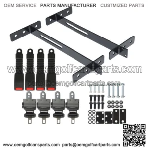 Universal Golf Cart Seat Belts (4) & Bracket Kit Fit For EZGO Yamaha