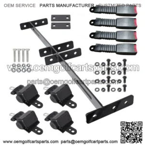 4x Golf Cart Seat Belts and Bracket Kit for EZGO Yamaha Club Car
