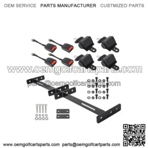 Golf Cart Seat Belts (4) and Bracket Kit For EZGO Yamaha