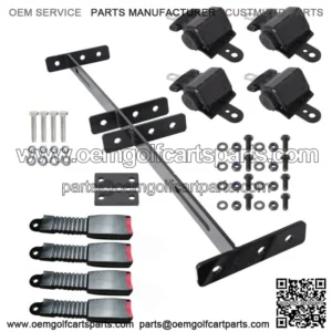 4 Golf Cart Seat Belts & Bracket Kit for EZGO Yamaha Club Car