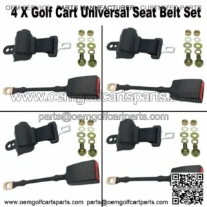 Universal Golf Cart Seat Belt Kit with 4 Belts- Club Car EZGO Yamaha
