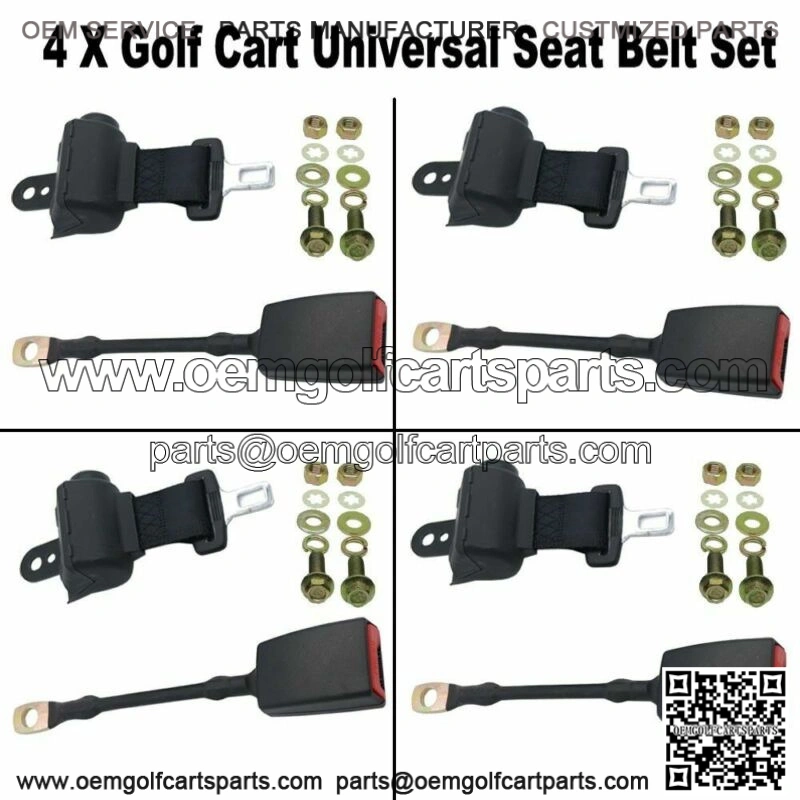 Universal Golf Cart Seat Belt Kit with 4 Belts- Club Car EZGO Yamaha