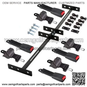 Golf Cart Seat Belts Bracket Kit for EZGO Club Car Yamaha 4 Seater Cart, Black