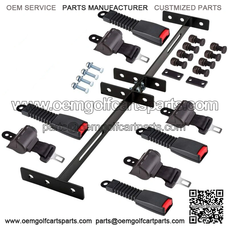 Golf Cart Seat Belts Bracket Kit for EZGO Club Car Yamaha 4 Seater Cart, Black