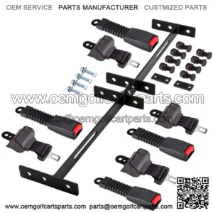 Golf Cart Seat Belts Bracket Kit for Yamaha EZGO Club Car 4 Seater Cart, Black