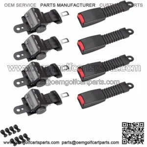 4 Retractable Golf Cart Seat Belts for EZGO Club Car Yamaha Adjustable Lab Belt