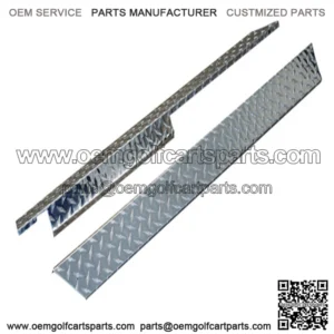 Club Car DS Golf Cart Rocker Panels - Polished Aluminum Diamond Plate