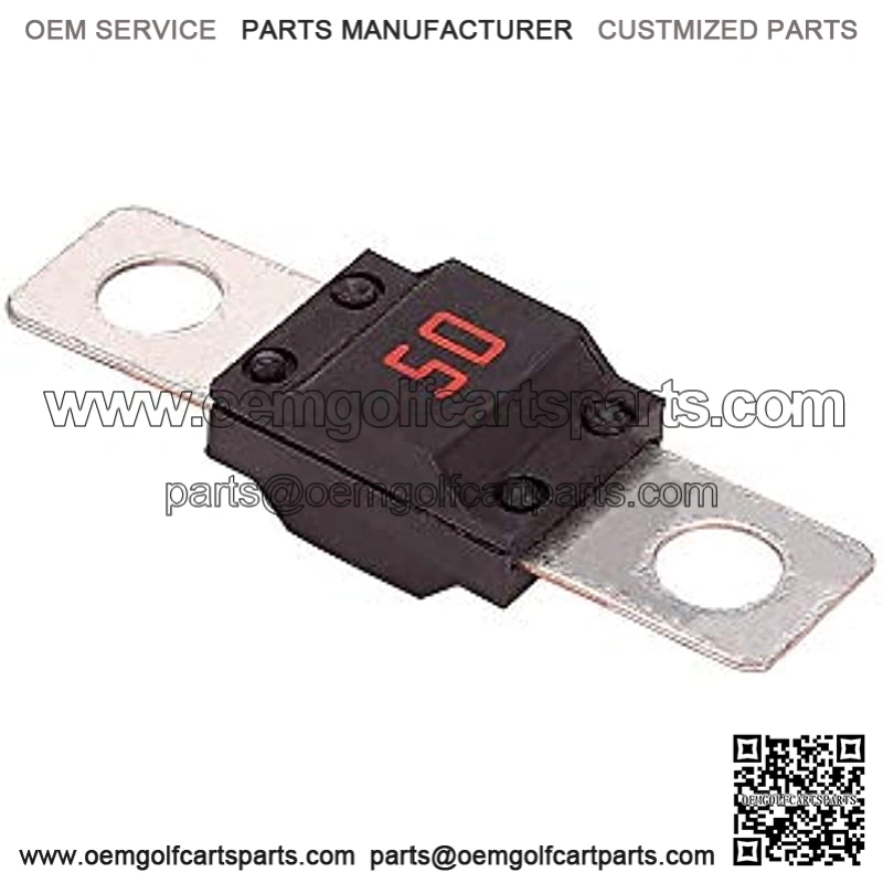 498 Series 50 Amp DC Fuse for EZGO 36 Volt Powerwise Charger, Used on EZGO TXT, Medalist, MPT-800 Electric Golf Cart, Part# 0498050 28106G01 28106-G01