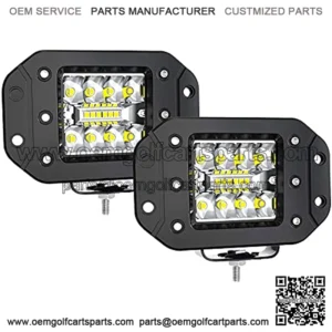 Flush Mount Led Work Lights 2PCS 42W LED Light Pods Upgraded Spot Flood Combo Beam Driving Light Backup Light for for Golf Cart Trucks Tractor SUV 4x4 ATV UTV