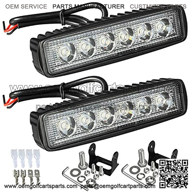 6" LED Light Bar White 36W 6500K Super Bright Spot Work Light Pods Single Row Off Road Driving Light Fog Light Boat Light Waterproof SUV ATV 4WD Car Truck Golf Cart 12V 24V IP67 (2pcs)