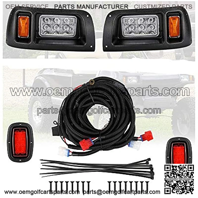 Kemimoto DS Headlight Kit Compatible with Club Car DS, LED Headlight & Tail Light Kit for Gas & Electric Compatible with Club Car DS golf carts (1993 & Newer Models) 12V