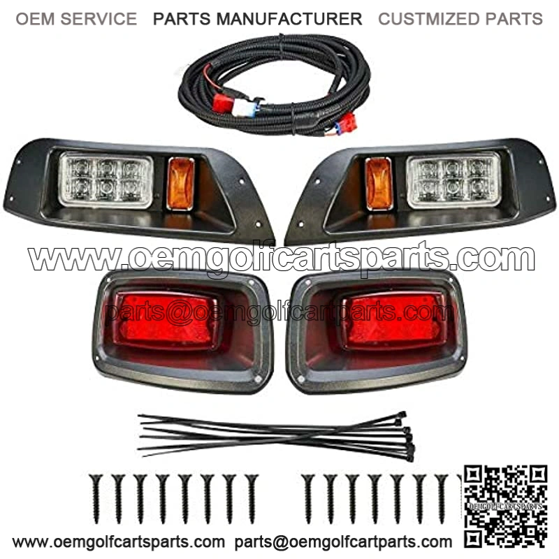 kemimoto TXT Light Kit Compatible with EZGO TXT Golf Cart LED Headlight & Tail Light Kit 1996-2013 Gas and Electric