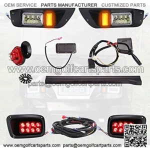 Golf Cart LED Light Kits for EZGO TXT 12V (Year 1995-2015),Headlight Tiallgiht with Turn Signals Switch Horn Brake Lights Harness