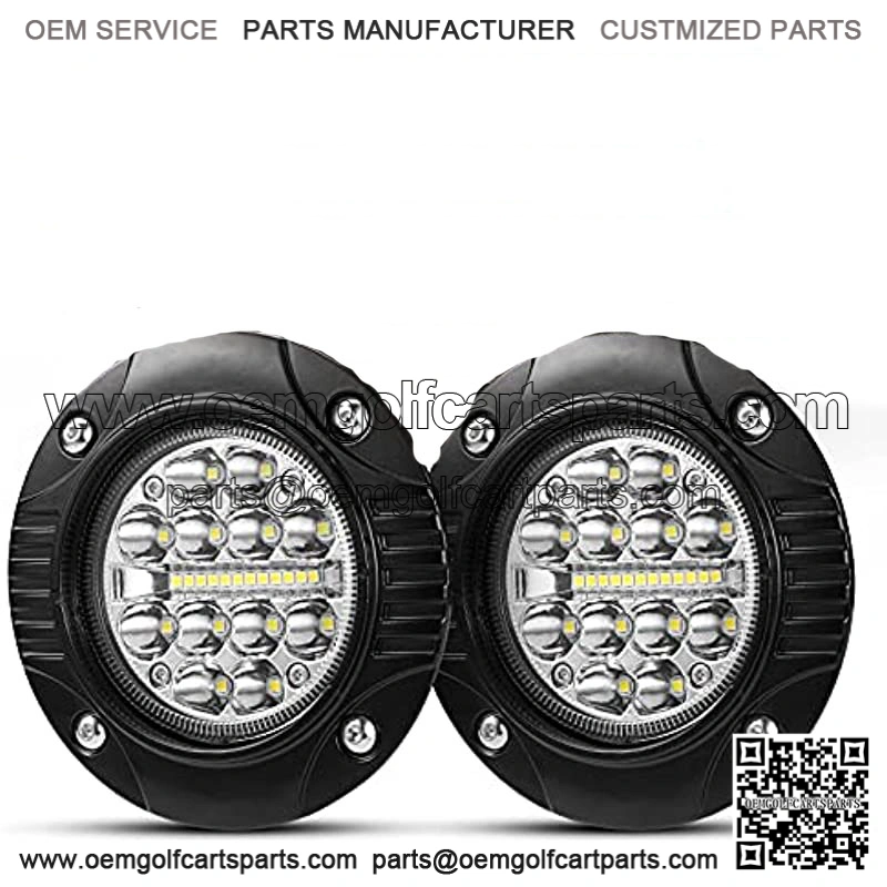 Flush Mount Led Pods 5 Inch LED Truck Work Light Bar 1Pair 48W Driving Bumper lights Flood Spot Combo Off Road Fog Lights Waterproof for Golf Cart Tractor Tacoma ATV UTV