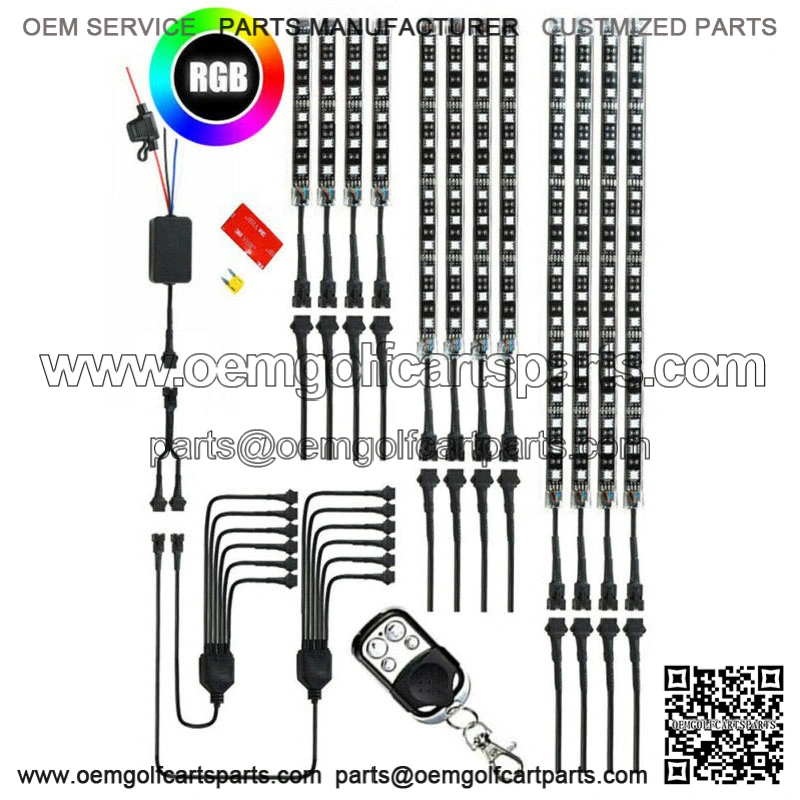 12PC LED Strip Custom Golf Cart Lighting Under Glow Neon for Club Car EZGO