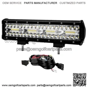 12" 240W Upper Bumper Led Light Bar+Wiring Kit for Club Car EZGO Golf Cart 13"