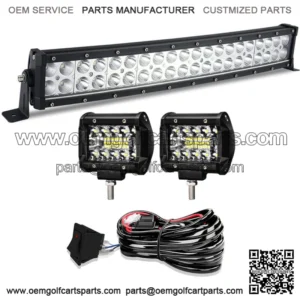 20" 22inch Bumper Led Light Bar + Wire+Pods for Club Car EZGO Yamaha Golf Cart