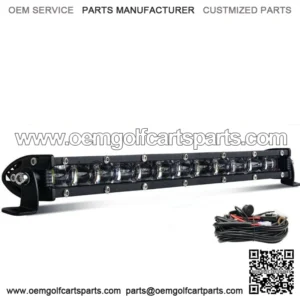 14" inch Single Row Bumper Led Light Bar + Wiring Kit For Club Car Golf Cart