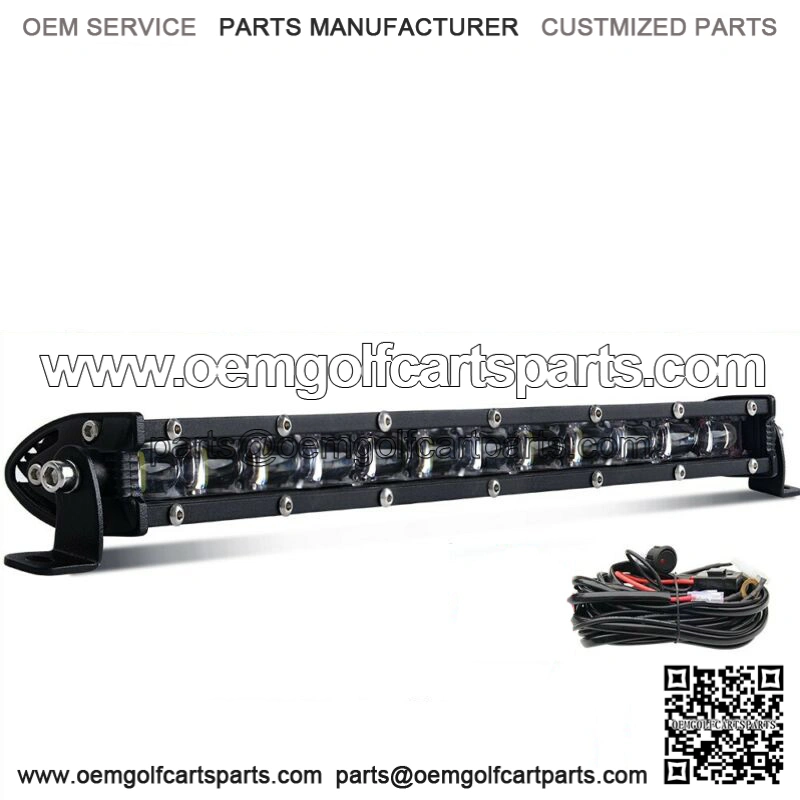 14" inch Single Row Bumper Led Light Bar + Wiring Kit For Club Car Golf Cart