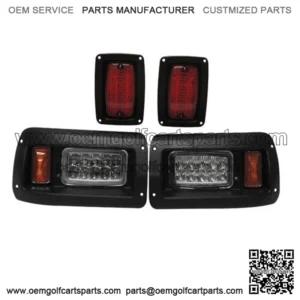 Club Car DS Golf Cart LED Headlight & Tail Light Kit 1993-UP Gas and Elec Models