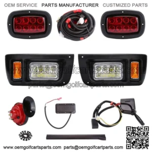 Golf Cart LED Headlight Tail Light Kit for Club Car DS 1993-Up 12V Street Legal