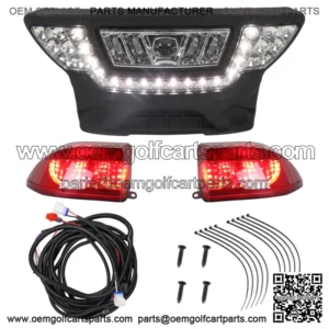 For Club Car Precedent Golf Cart LED Headlight & Tail Light Kit w/Harness 04-08