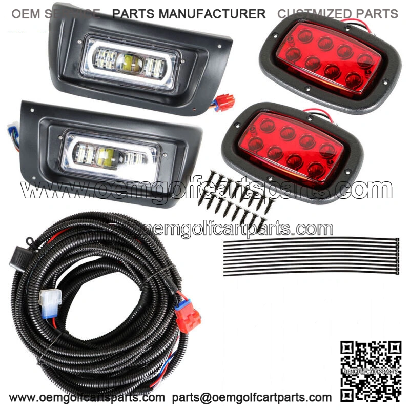 FULL LED Headlight & Tail Light Kit For Club Car DS Gas&Elec Golf Cart 1993+