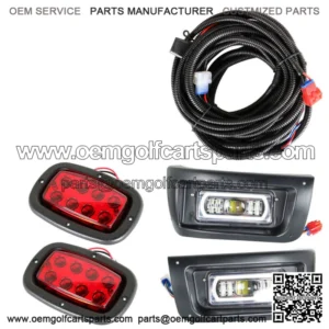For 1993+ Club Car DS Golf Cart FULL LED Headlight & Tail Light Kit  Gas & Elec