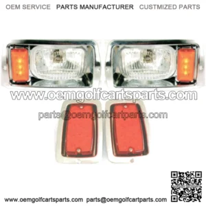 Club Car DS 1982-1992 Chrome Headlight LED Marker/Taillights Light Kit