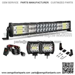 22" 306W LED WORK LIGHT BAR +WIRES OFFROAD TRUCK FOR CLUB CAR EZGO GOLF CART 20"