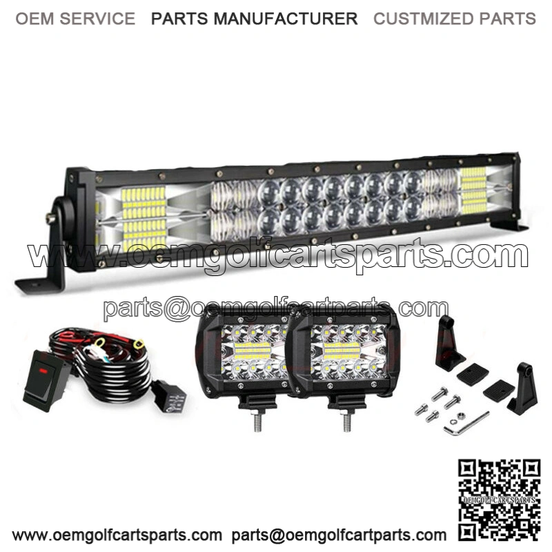 22" 306W LED WORK LIGHT BAR +WIRES OFFROAD TRUCK FOR CLUB CAR EZGO GOLF CART 20"