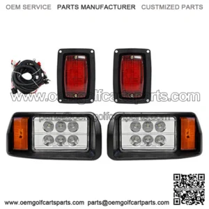 Light Kit, Black, Fits Club Car DS years 1993+, LED Factory Style, 12-48V, RHOX