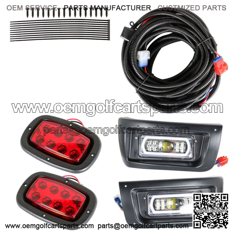 For Gas&Electric Club Car DS Golf Cart FULL LED Headlight + Tail Light Kit 1993+