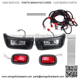 LED Headlight & Tail Light Kit for Club Car DS Golf Cart 1993-UP Gas/Elec Models