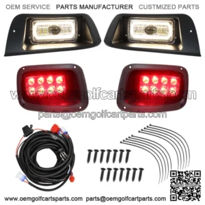 LED Headlight Tail Light Kit For 1995-2015 Golf Cart E-Z GO TXT Electric Models