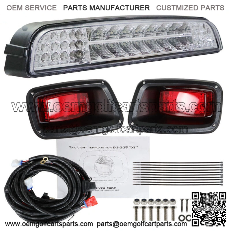 Golf Cart LED Light Bar Kit and 2pcs LED Taillights For EZGO TXT 1996-2013